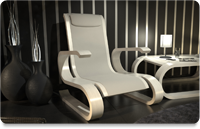 Bent Wooden Chair 3D Render